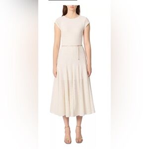 Maje Ricocha Open Knit Dress Size 34 X- Small White NEW